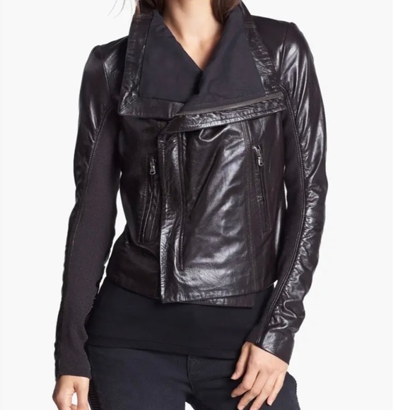 GENUINE LEATHER JACKET. JUNE BLACK from Bloomingdale’s - Picture 3 of 12